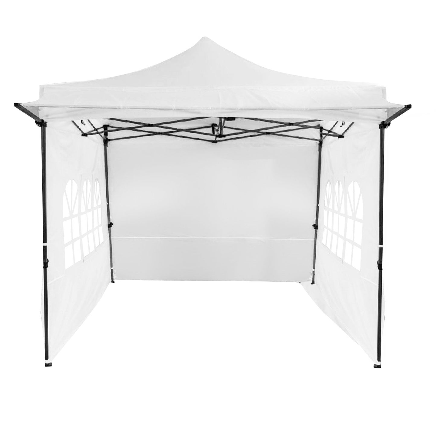10 x 10 FT Pop up Canopy Tent with Sidewalls and Awning for Party Picnic Event-Gray