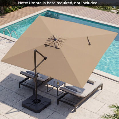 10 x 13 FT Cantilever Patio Umbrella with 360-Degree Rotation and 5 Tilt Positions-Beige