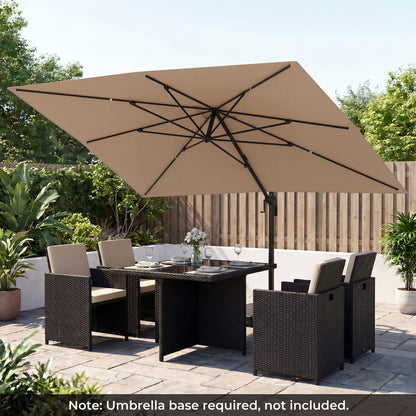 10 x 13 FT Cantilever Patio Umbrella with 360-Degree Rotation and 5 Tilt Positions-Beige