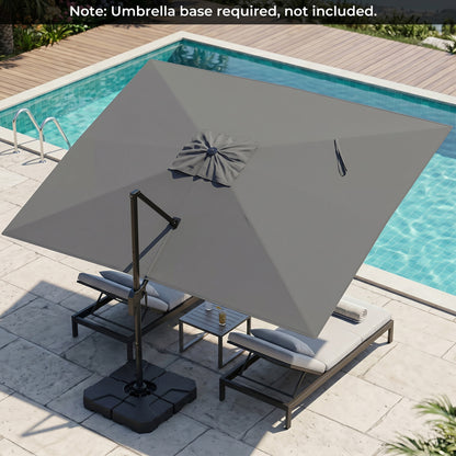 10 x 13 FT Cantilever Patio Umbrella with 360-Degree Rotation and 5 Tilt Positions-Beige