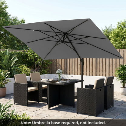 10 x 13 FT Cantilever Patio Umbrella with 360-Degree Rotation and 5 Tilt Positions-Beige