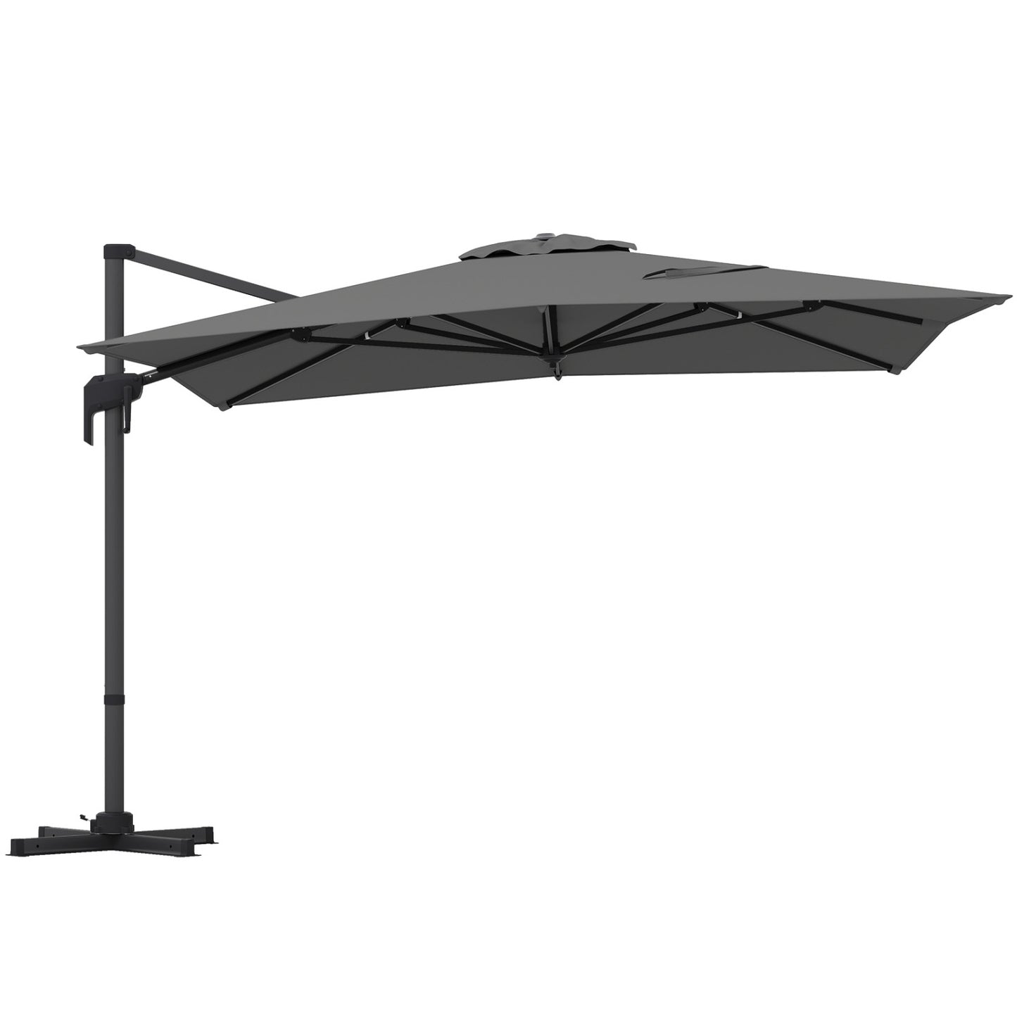 10 x 13 FT Cantilever Patio Umbrella with 360-Degree Rotation and 5 Tilt Positions-Beige