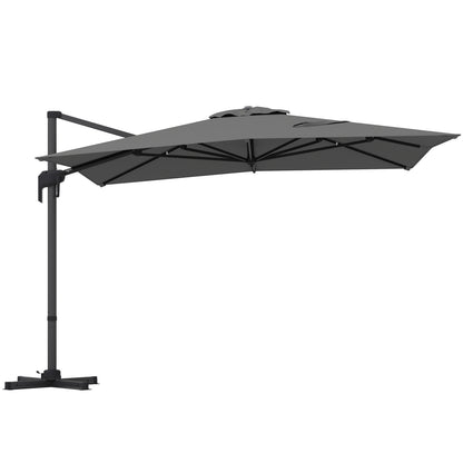 10 x 13 FT Cantilever Patio Umbrella with 360-Degree Rotation and 5 Tilt Positions-Beige