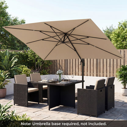 10 x 13 FT Cantilever Patio Umbrella with 360-Degree Rotation and 5 Tilt Positions-Beige