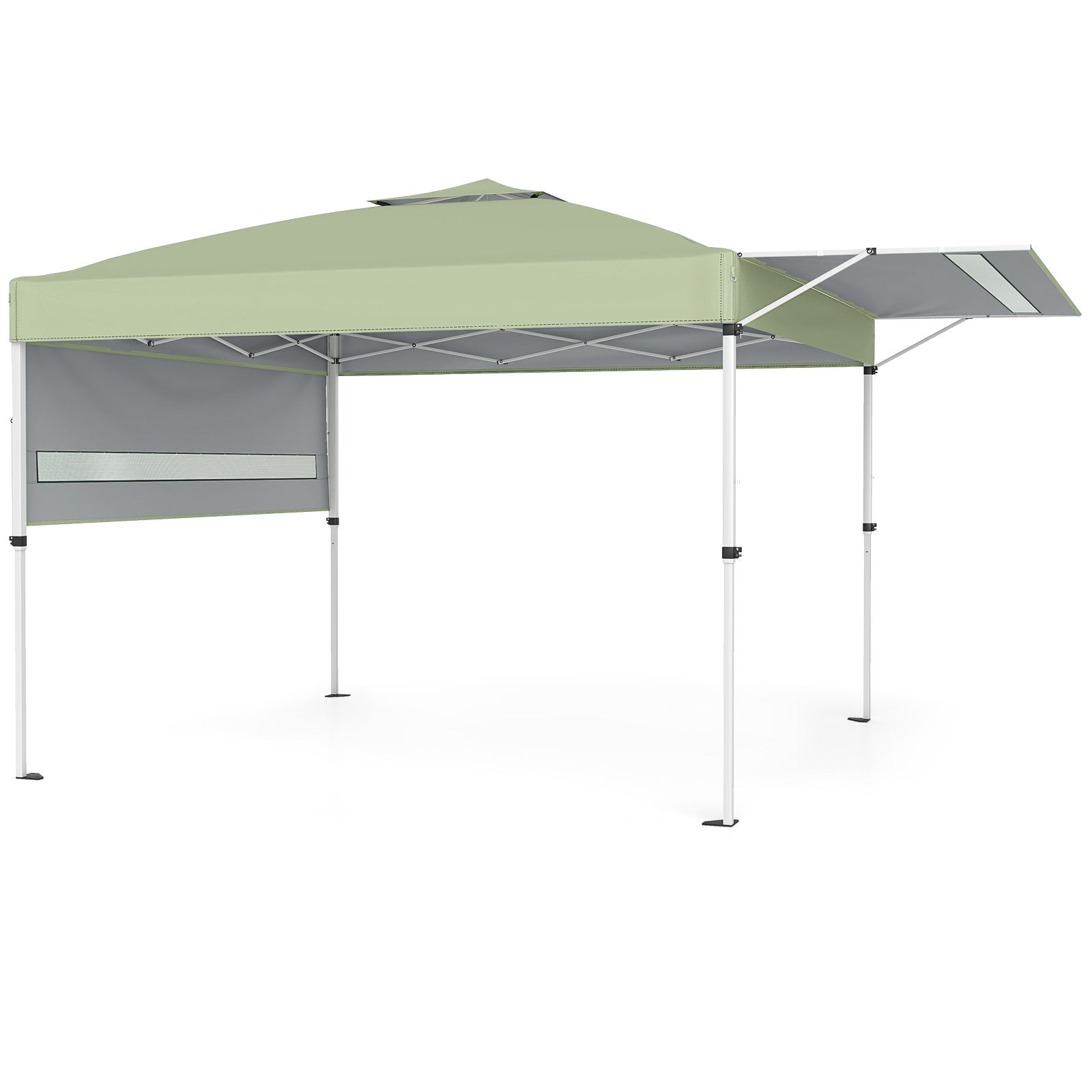 Blue 10x17 feet pop-up canopy tent with dual adjustable awnings, outdoor shade from Wilsons Home Store.