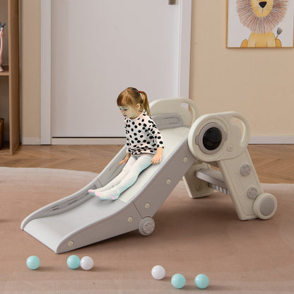 2 in 1 Baby Slide with Climber for Toddlers Age 18+ Months-Blue