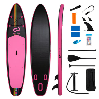 11' Wide Inflatable Stand Up Paddle Board with Backpack for All Skill Levels-Blue