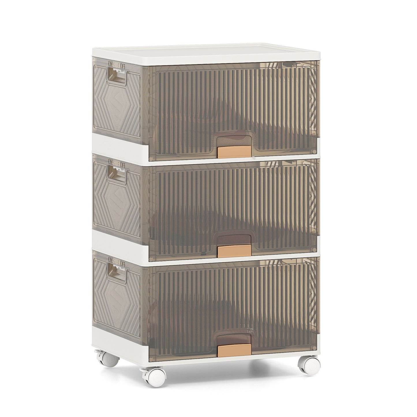 3/4/5/6-Cube Stackable Storage Bins with Detachable Wheels-4 Cube