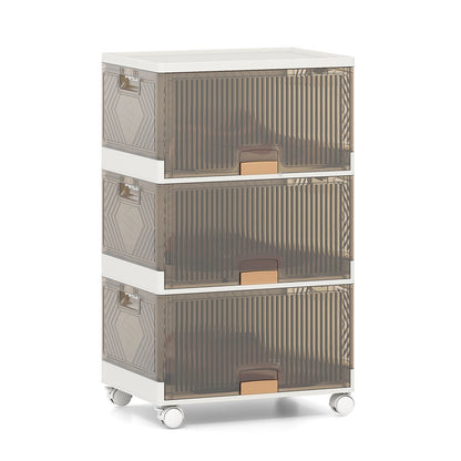 3/4/5/6-Cube Stackable Storage Bins with Detachable Wheels-4 Cube