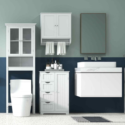 Laundry Room Bundle: Wooden Cabinet Wall-Mounted Bathroom Storage  Clothe Dryer  Laundry Basket