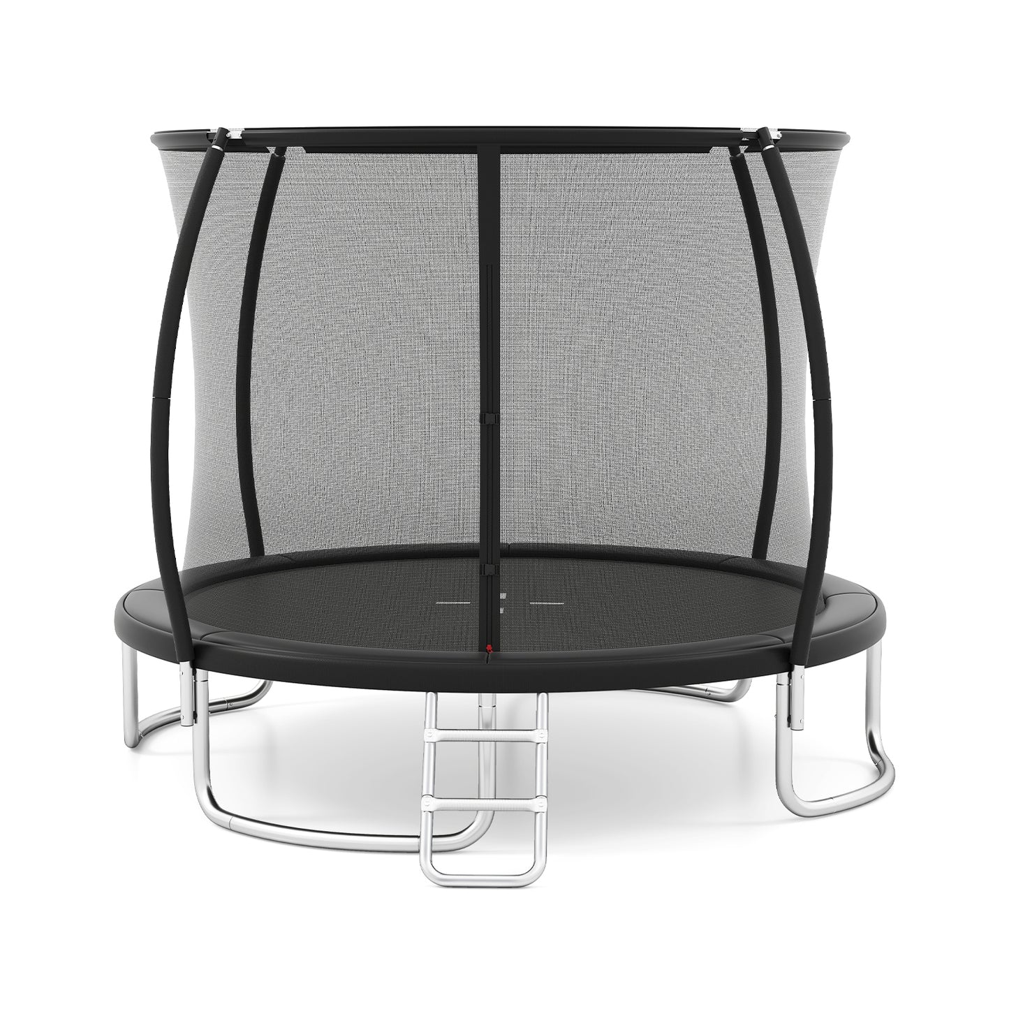 12FT Outdoor Trampoline Heavy-Duty Recreational Trampoline with Safety Enclosure Net-Black
