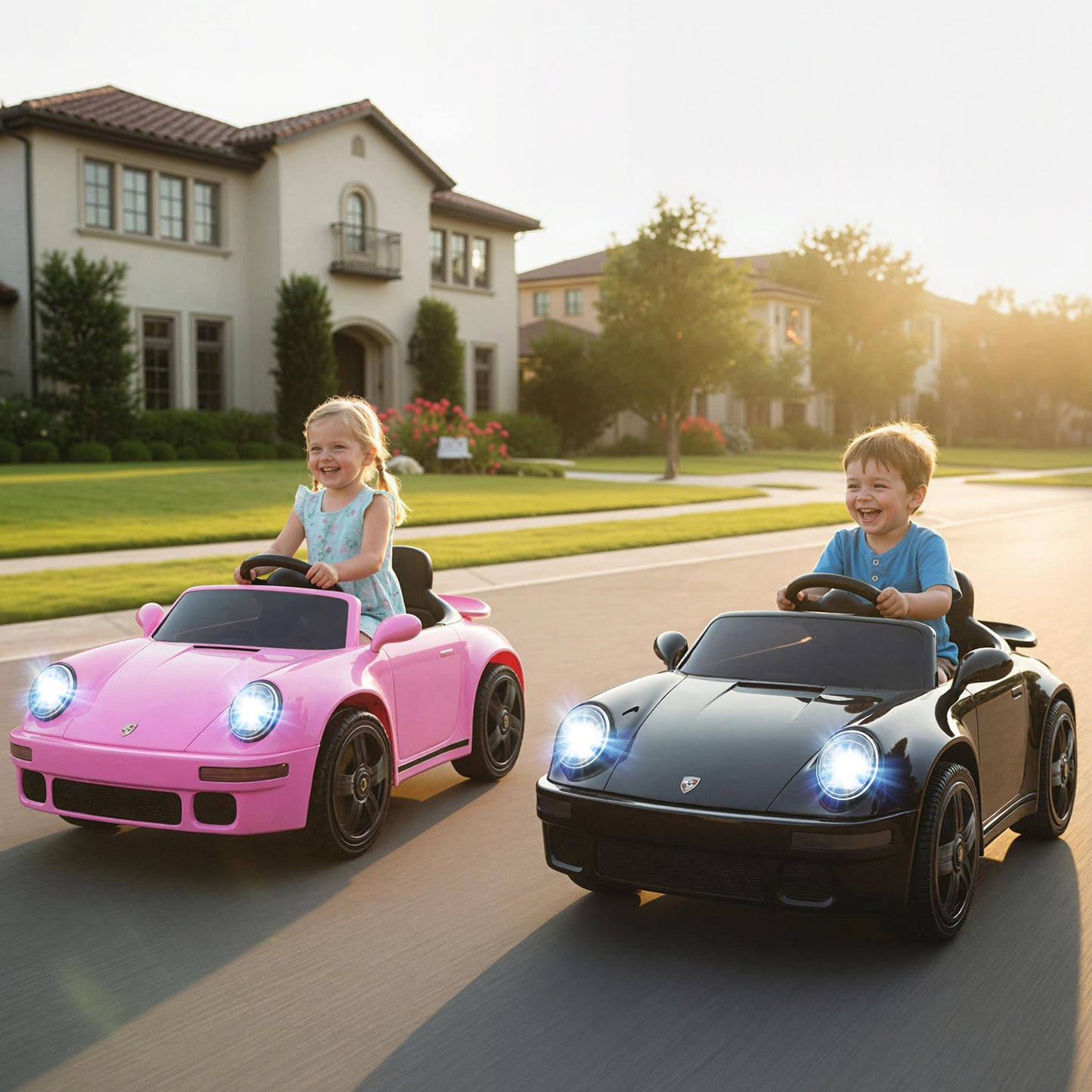 12V Electric Ride On Car Licensed RUF CTR with Remote Control and Music-Pink