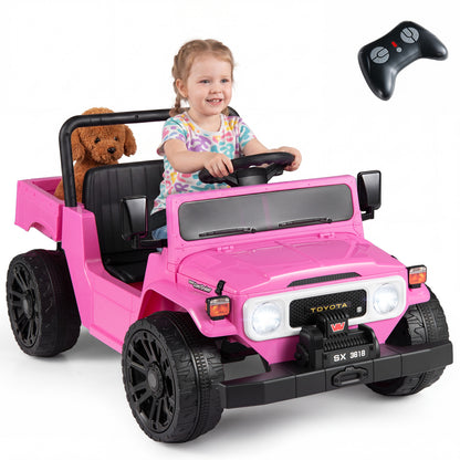 12V Electric Ride On Truck with Dump Bed and Music Licensed Toyota-Black