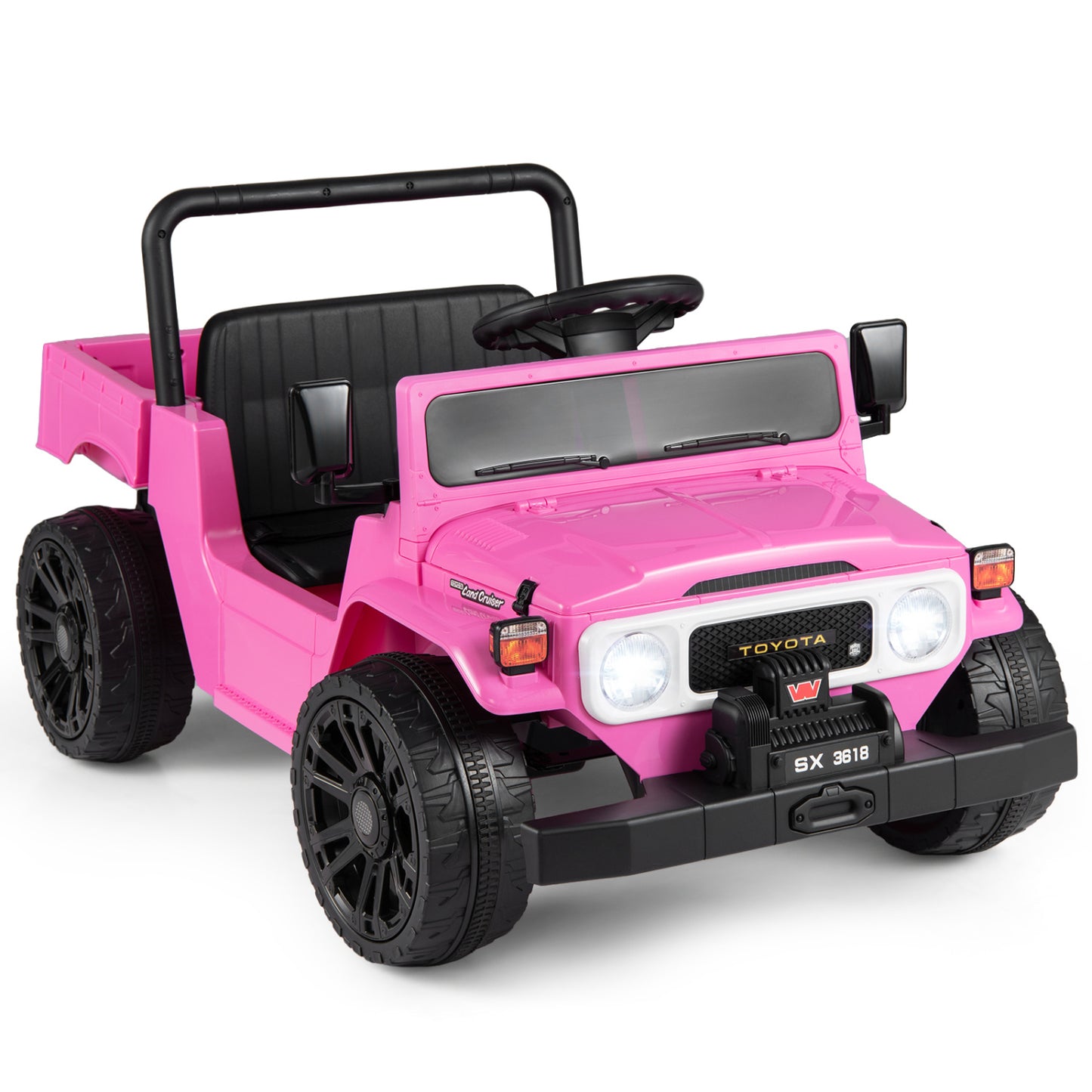 12V Electric Ride On Truck with Dump Bed and Music Licensed Toyota-Black
