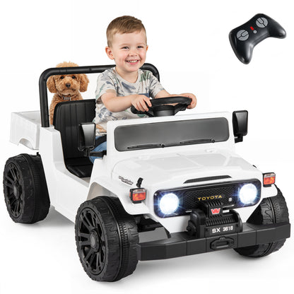 12V Electric Ride On Truck with Dump Bed and Music Licensed Toyota-Black