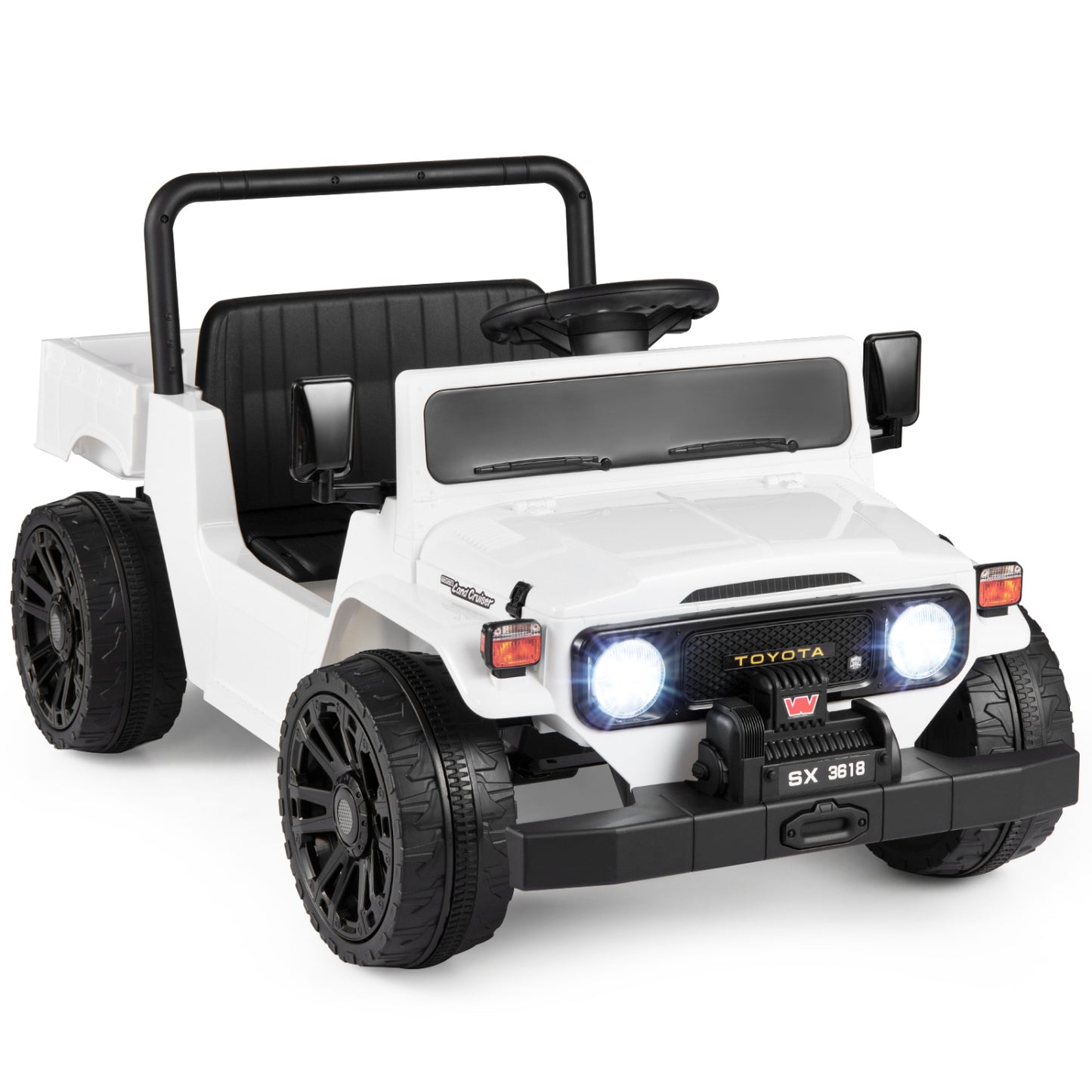 12V Electric Ride On Truck with Dump Bed and Music Licensed Toyota-Black