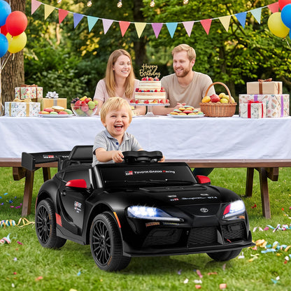 12V Kids Electric Car with Parent Remote Control and Msuic Licensed Toyota-Black