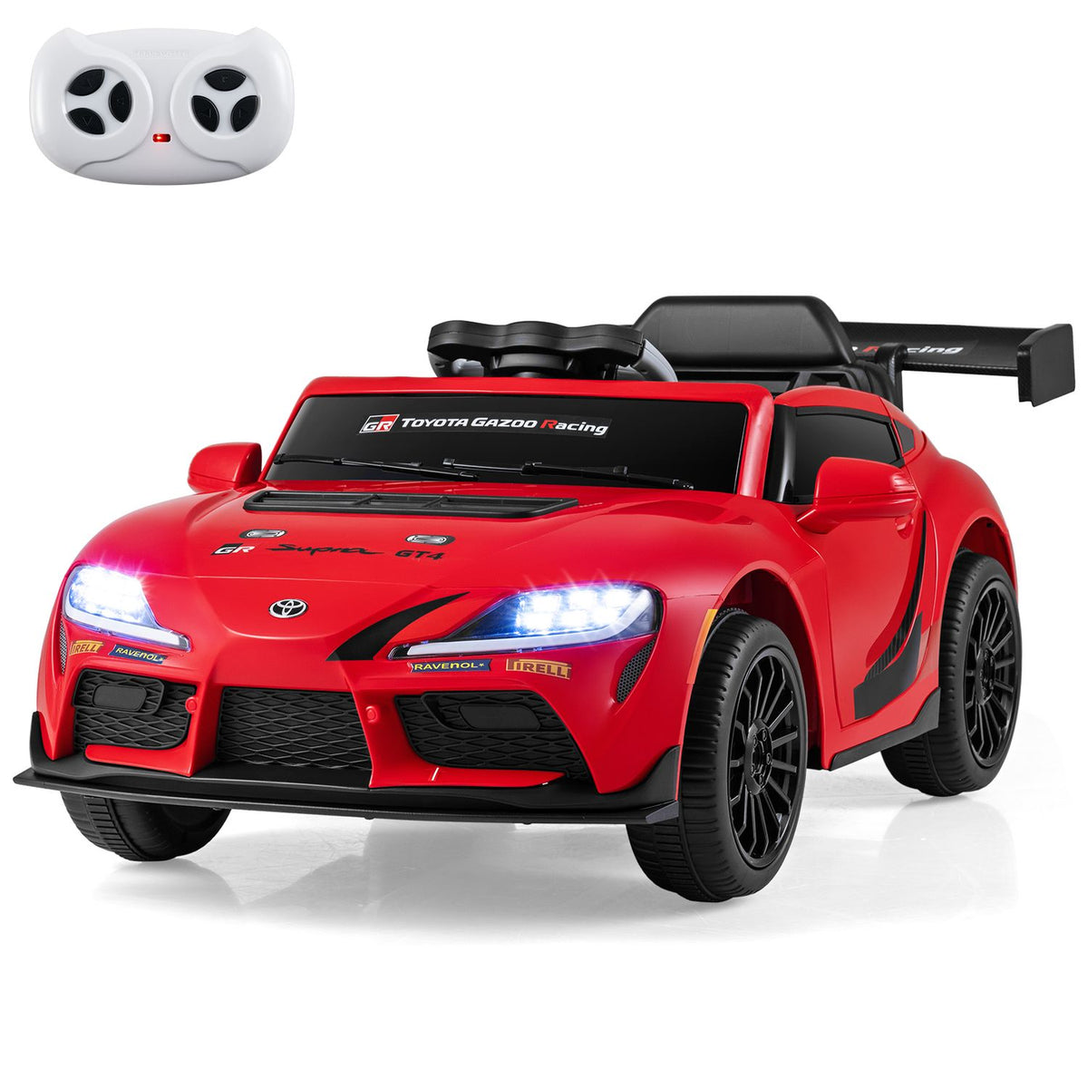 12V Kids Electric Car with Parent Remote Control and Msuic Licensed Toyota-Black