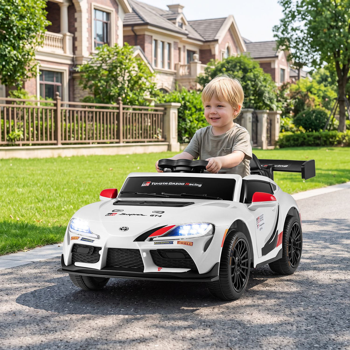 12V Kids Electric Car with Parent Remote Control and Msuic Licensed Toyota-Black