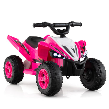 12V Kids Ride On ATV 4-Wheeler Quad with LED Lights and 7 mph Max Speed-Black