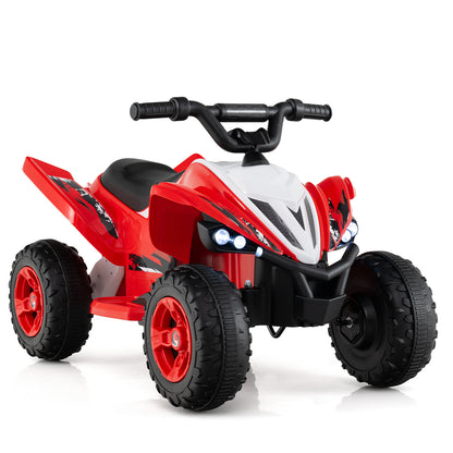 12V Kids Ride On ATV 4-Wheeler Quad with LED Lights and 7 mph Max Speed-Black