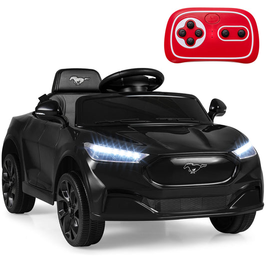 12V Kids Ride on Car Licensed Ford Mach E with Parent Control and Horn-Black