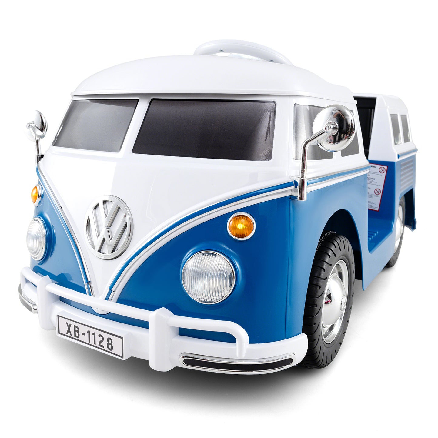 12V Ride On Car Licensed Volkswagen Ride-on Bus with Cup Holder and LED Headlights for 3+ Years Old-Blue
