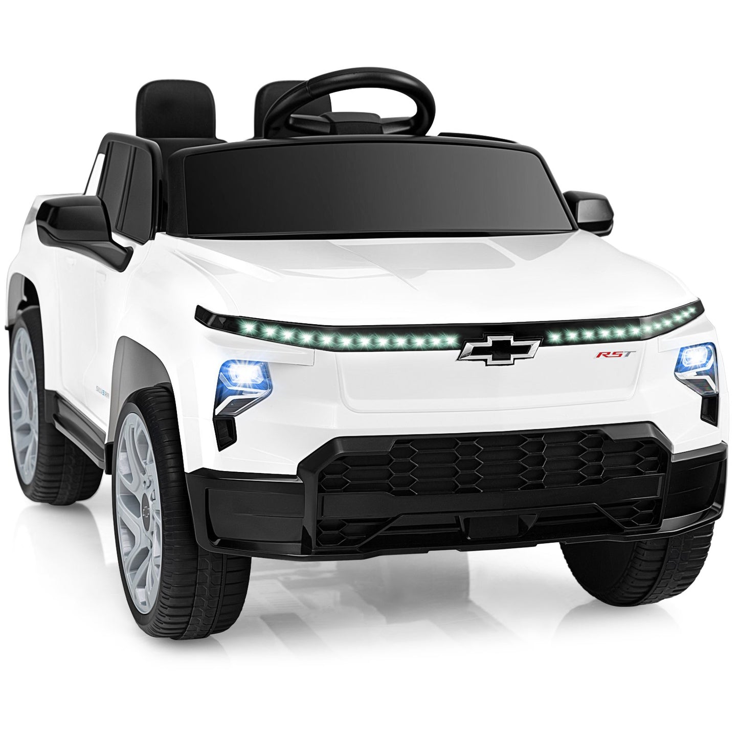 12V Ride on Car Truck Licensed Chevrolet with Remote Control Gift for 3+-Black