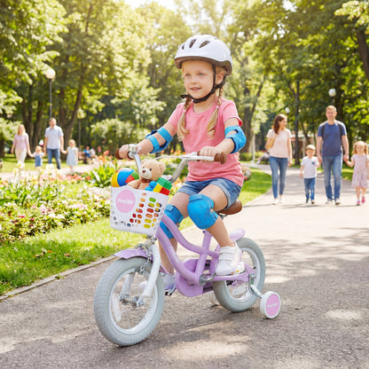 12/14/16/18/20 Inch Adjustable Kids Bike with 2 Brake System-12 Inch