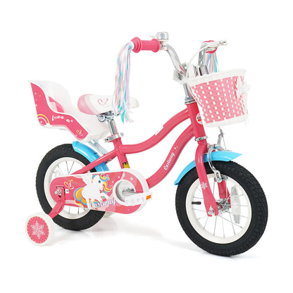 16 Inch Girls Bike for 4-7 Years Old Kids Bike with Doll Seat and Training Wheels