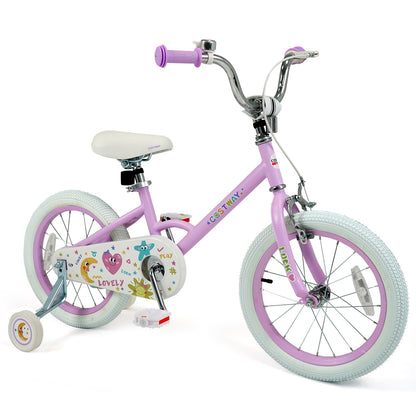 12/14/16/18 Inch Kids Bike Adjustable for 3-8 Years Old Children Purple - Stars & Moon-16 inch