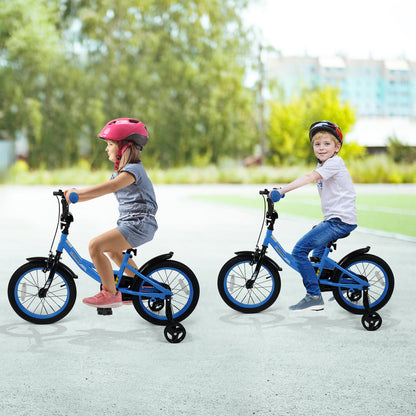 12/14/16/18 Inches Kids Bike with Removable Training Wheels and Adjustable Seatfor 3-8 Years Old Navy-12 inches