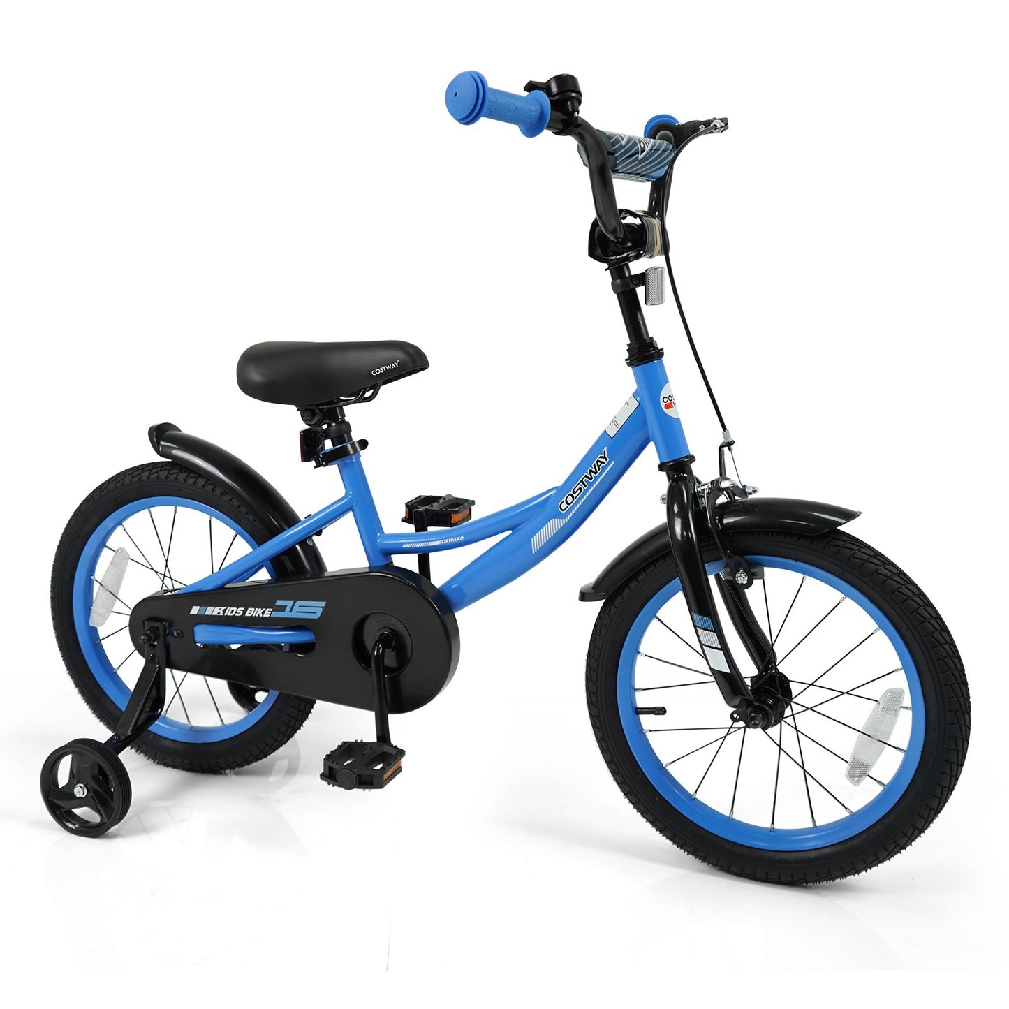 12/14/16/18 Inches Kids Bike with Removable Training Wheels and Adjustable Seatfor 3-8 Years Old Navy-12 inches