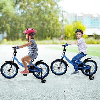 12/14/16/18 Inches Kids Bike with Removable Training Wheels and Adjustable Seatfor 3-8 Years Old Navy-12 inches