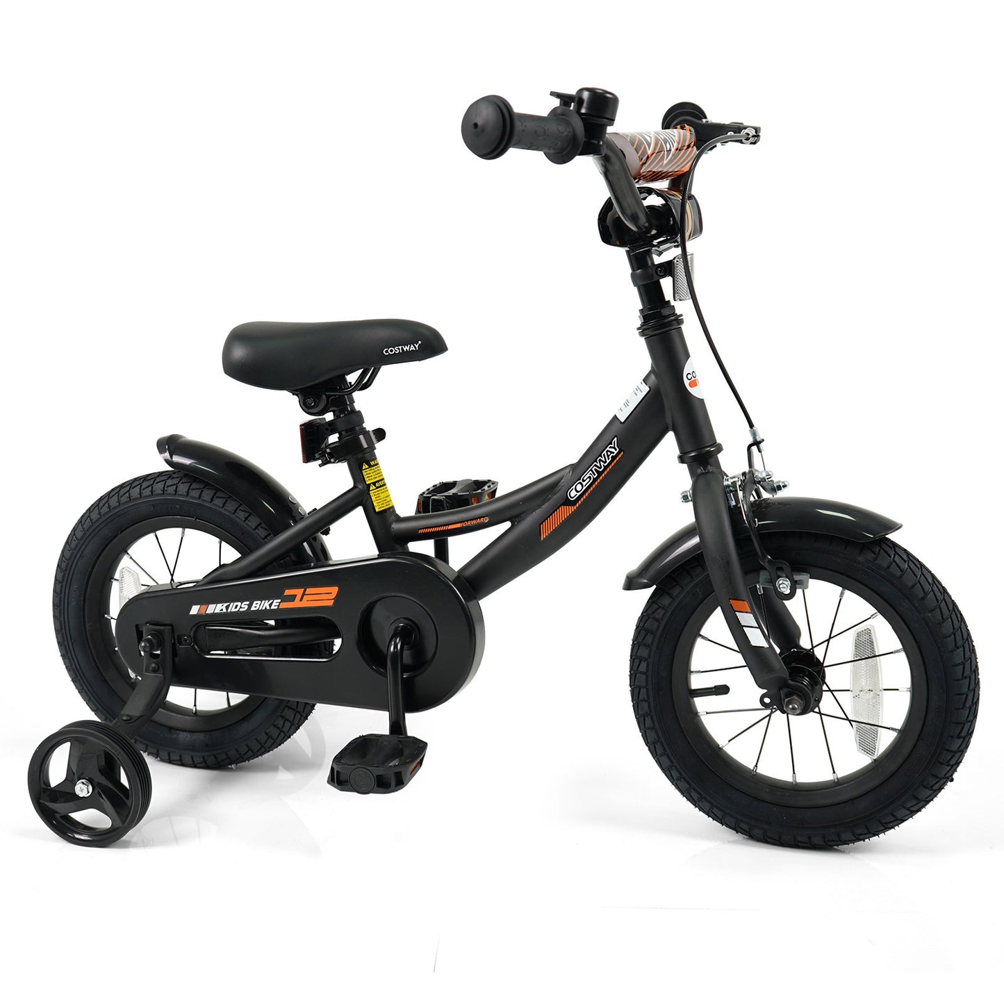 12/14/16/18 Inches Kids Bike with Removable Training Wheels and Adjustable Seatfor 3-8 Years Old Black-16 inches