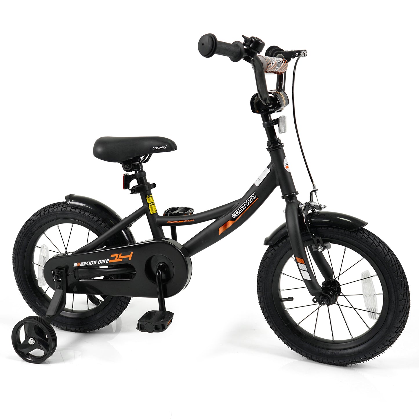 12/14/16/18 Inches Kids Bike with Removable Training Wheels and Adjustable Seatfor 3-8 Years Old Black-16 inches