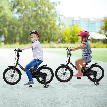 12/14/16/18 Inches Kids Bike with Removable Training Wheels and Adjustable Seatfor 3-8 Years Old Black-16 inches