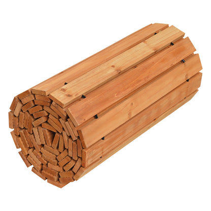 12 FT Wooden Garden Pathway 22 Inches Wide Outdoor Roll out Straight Walkway-Brown