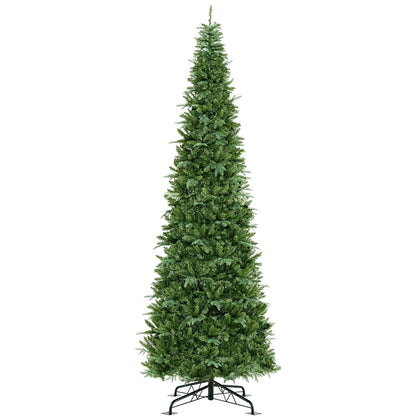 12 Feet Tall Prelit Hinged Artificial Christmas Tree with 2517 PVC PE Branch Tips