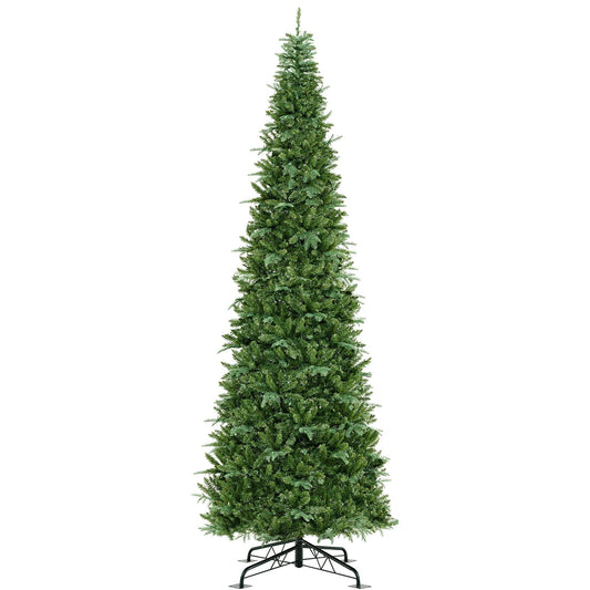 12 Feet Tall Prelit Hinged Artificial Christmas Tree with 2517 PVC PE Branch Tips
