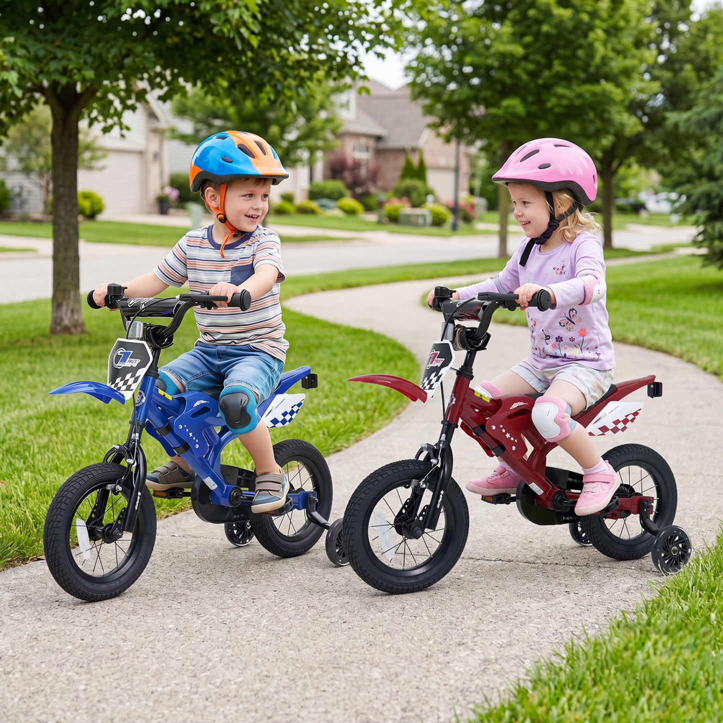 12 Inch Kids Bike Motorcycle-Inspired for Boy Girl Ages 3-4 Years-Black