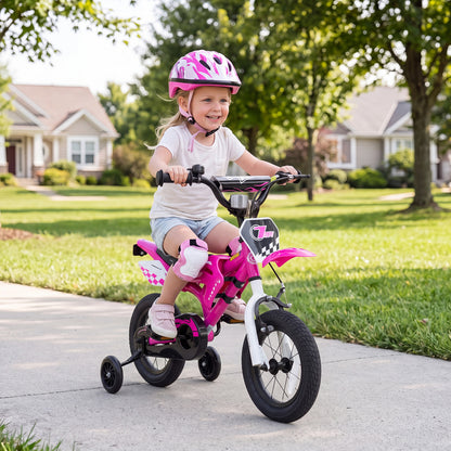 12 Inch Kids Bike Motorcycle-Inspired for Boy Girl Ages 3-4 Years-Black