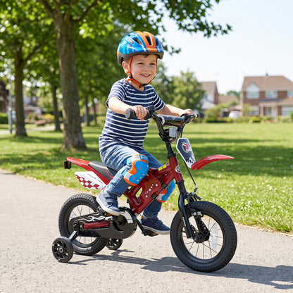 12 Inch Kids Bike Motorcycle-Inspired for Boy Girl Ages 3-4 Years-Black