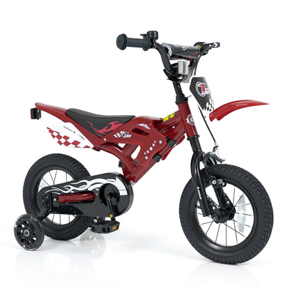 12 Inch Kids Bike Motorcycle-Inspired for Boy Girl Ages 3-4 Years-Black