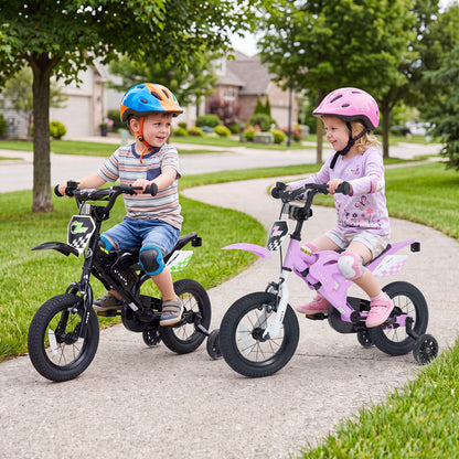 12 Inch Kids Bike Motorcycle-Inspired for Boy Girl Ages 3-4 Years-Black