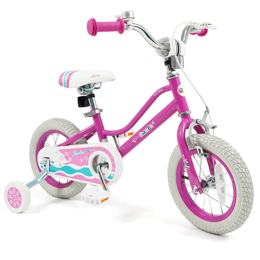 12 Inch Kids Bike for Aged 3-8 Years Old with Adjustable Handlebar Pink- Starlight Wave