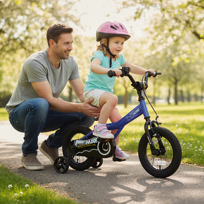 16-Inch Kids Bike with Removable Training Wheels Navy - Brave Hero