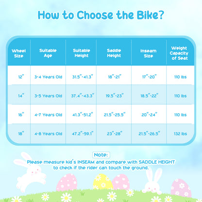 12 Inches Girls Bike with Front Bag and Streamers for 3-4 Years Blue