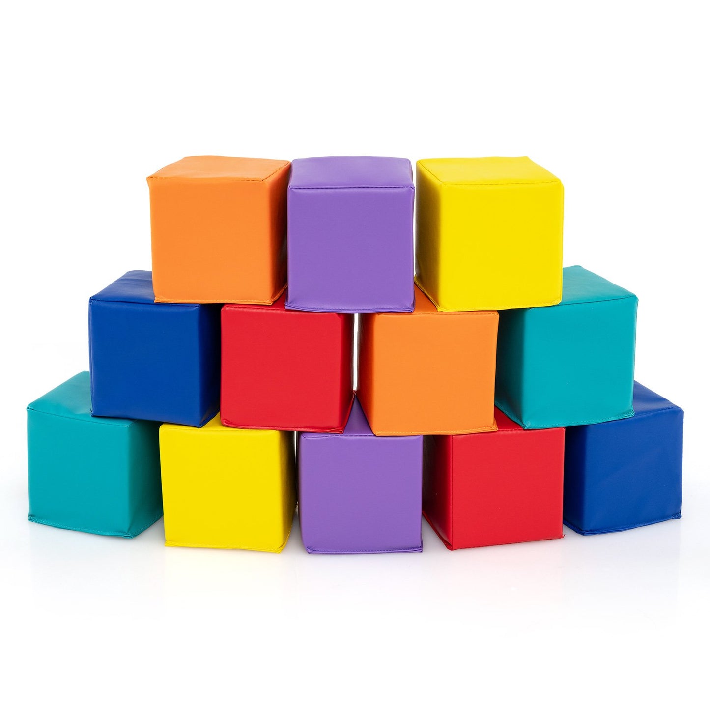 12 Pieces Soft Foam Building Blocks Climbing Foam Cubes Set for Kids-Deep Multicolor