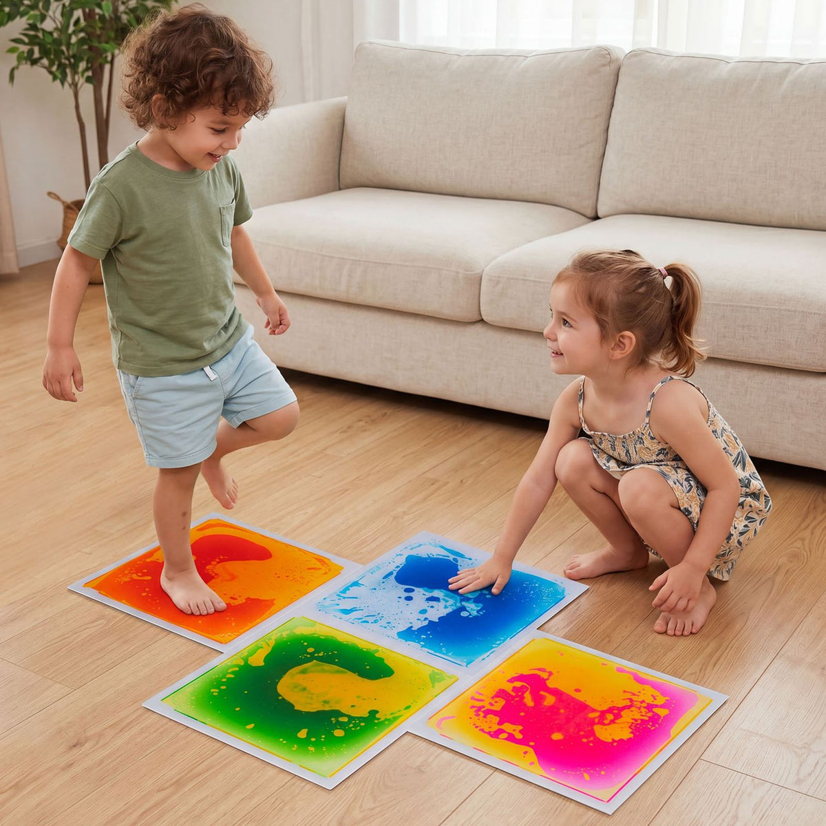 12" x 12" Toddler Sensory Floor Titles-4 Pieces